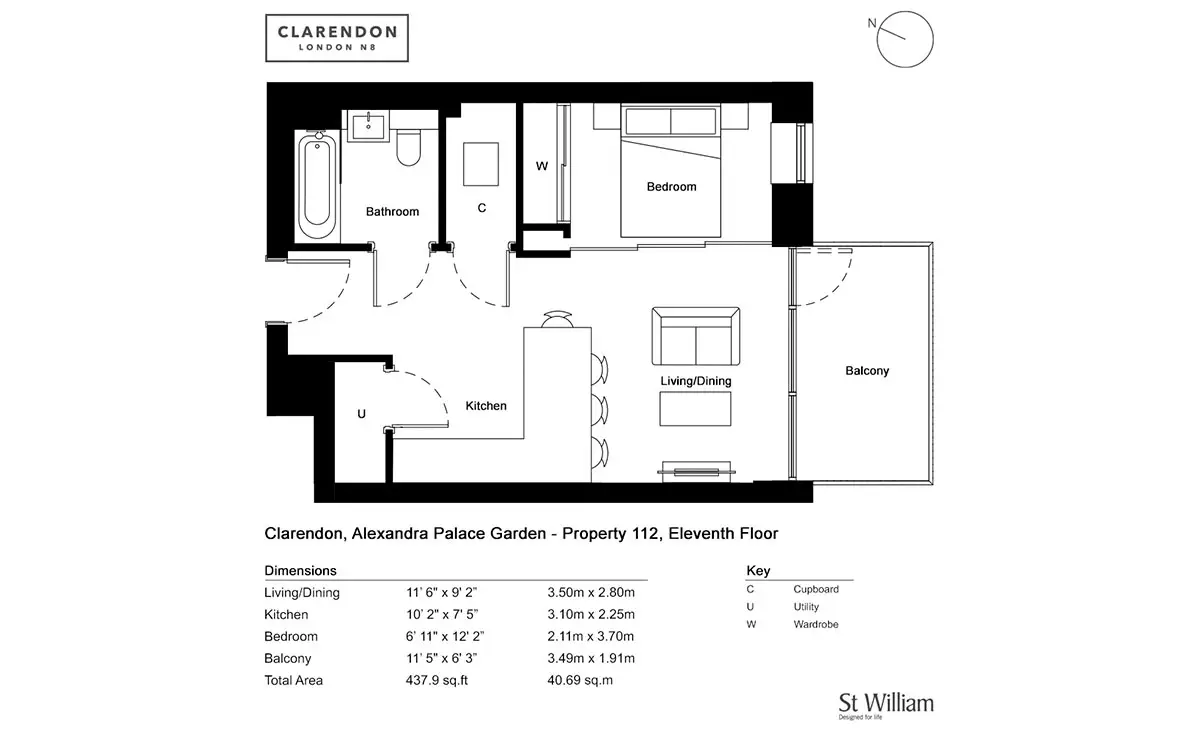 Clarendon-Flat Plans Image#1f1c0