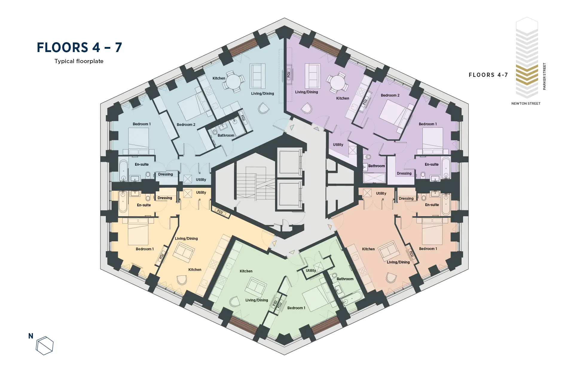 Parker Tower (Hexagon Apartments)-Flat Plans Image#e394d