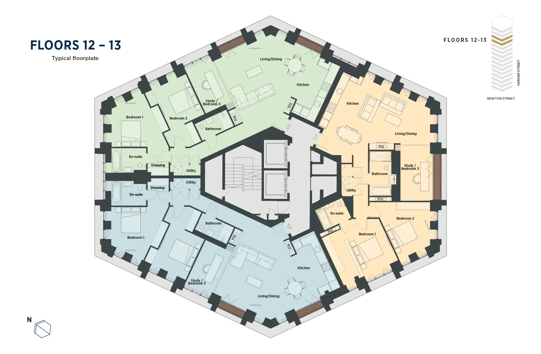 Parker Tower (Hexagon Apartments)-Flat Plans Image#11971