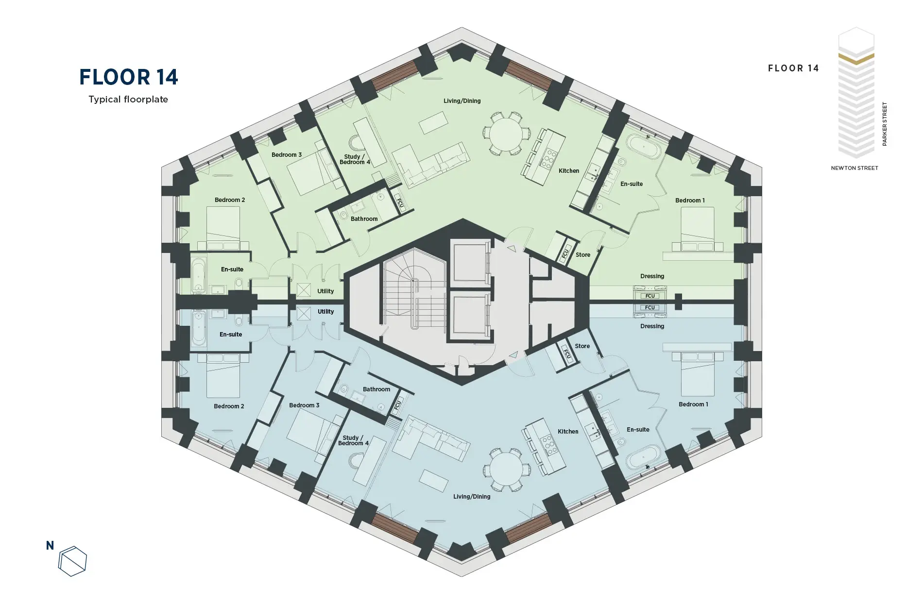 Parker Tower (Hexagon Apartments)-Flat Plans Image#f0c2d