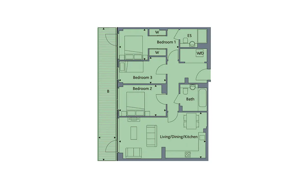 White + Green-Flat Plans Image#067bd